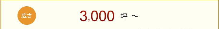 広さ3000坪～